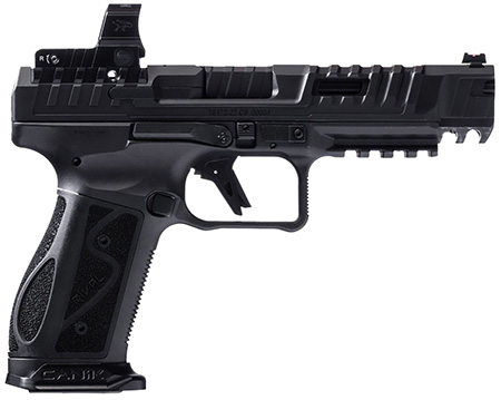 [787450850675] Canik HG7607N SFx Rival-S Full Size Frame 9mm Luger 18+1, 5" Black Steel Barrel, Dark Side Optic Ready/Serrated w/Ports Steel Slide, Steel Frame w/Picatinny Rail, MeCanik MO2 Red Dot, Ambidextrous