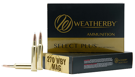 [747115425075] Weatherby B270130TTSX Select Plus  270WthbyMag 130gr Barnes Tipped TSX Lead Free 20 Per Box/10 Case