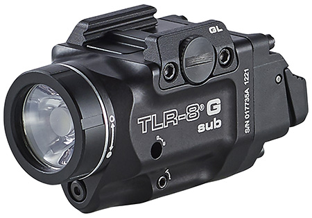 [080926694316] Streamlight 69431 TRL-8 G Sub Gun Light with Green Laser  Black Anodized 500 Lumens White LED Glock 43X MOS/48 MOS/43X/48 with Rail