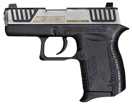 [810035753396] Diamondback DB0100E032 DB380 Gen4 Micro-Compact Frame 380 ACP 6+1, 2.80" Stainless Steel Barrel, Serrated Stainless Steel Slide, Mint Polymer Frame w/Beavertail  &  Grip