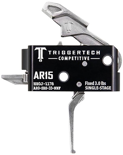 [885768003285] TriggerTech AR0SBS33NNF Competitive  Stainless Flat Single-Stage 3 lbs Fixed for AR-15