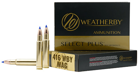 [747115425150] Weatherby B416350TTSX Select Plus  416WthbyMag 350gr Barnes Tipped TSX Lead Free 20 Per Box/10 Case