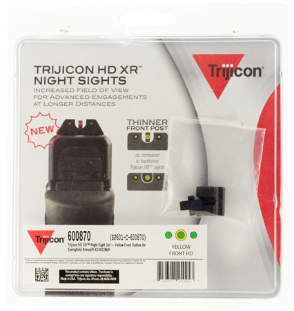 [719307214217] Trijicon 600870 HD XR Night Sights  Green/Tritium Yellow Outline Front Sight-Green Tritium Black Outline Rear Sight Springfield Armory XD/XD-M/XD Mod.2