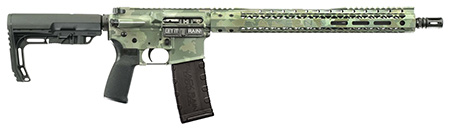 [697067863060] Black Rain Ordnance  Spec15  5.56x45mm NATO 16" 30+1, Jungle Camo Cerakote, Black MFT Minimalist Stock  &  Grip