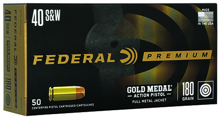 [604544688115] Federal GM40AP1 Gold Medal Centerfire Pistol 40S&W 180gr Full Metal Jacket 50 Per Box/10 Case