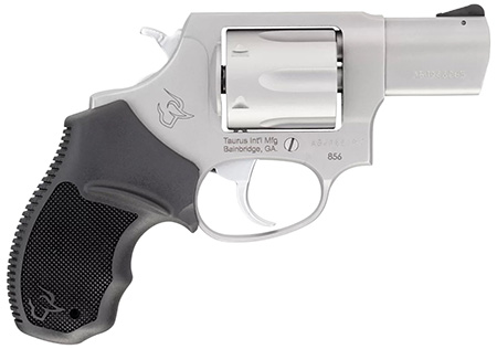 [725327937678] Taurus 285629MA 856 *MA Compliant Small Frame 38 Special +P 6rd 2" Stainless Steel Barrel, Stainless Steel Cylinder  &  Frame, Black Rubber Grip