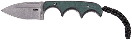[794023239607] CRKT 2396 Minimalist  2.15" Fixed Spear Point Plain Stonewashed 8Cr13MoV SS Blade/Green Polished Resin Infused Fiber Handle