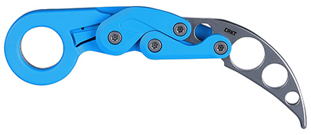 [794023404159] CRKT 4041T Provoke Trainer 2.48" Folding Karambit Plain Stonewashed 420J2 SS Blade/ Blue Polypropylene Handle Includes Pocket Clip