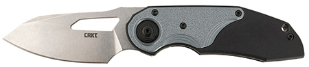 [794023541007] CRKT 5410 Attaboy  2.73" Folding Drop Point Plain Stonewashed D2 Steel Blade/Black/Silver GRN Handle Includes Pocket Clip