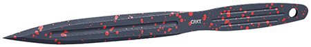 [794023995374] CRKT K930RKP Onion Throwing Knives 6.25" Fixed Spear Point Plain Non-Sharp Black/Red Spatter 1050 High Carbon  Includes Sheath 3 Blades