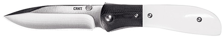 [794023040296] CRKT M4-02M M4-02M  3.25" Plain Satin 8Cr13MoV SS Blade Black/White Resin Infused Fiber w/G10 Bolster Handle Includes Pocket Clip