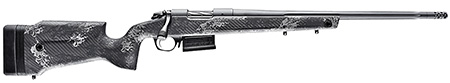 [043125016716] Bergara Rifles B14SM759 B-14 Crest 6.5 PRC 3+1 20" Fluted/Threaded, Sniper Gray Cerakote Barrel/Rec, Monte Carlo Carbon Fiber Stock with Black  &  Gray Splatter, Omni Muzzle Brake
