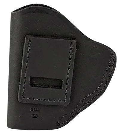 [810102212313] Uncle Mikes-leather(1791) UMIWB2MBLA Inside the Waistband  IWB Size 02 Matte Black Leather Belt Clip Fits Small Frame Revolver Right Hand