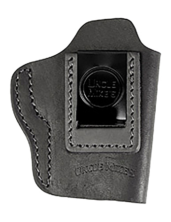 [810102212337] Uncle Mikes-leather(1791) UMIWB3MBLA Inside the Waistband IWB Size 03, Matte Black Leather, Compatible w/Taurus GX4, Glock 42/43, Belt Clip Mount Right Hand