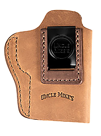 [810102212344] Uncle Mikes-leather(1791) UMIWB4BRWA Inside the Waistband  IWB, Size 04, Brown Leather, Compatible w/Glock 17/19, Belt Clip Mount, Right Hand