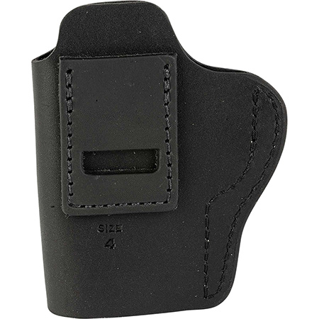 [810102212351] Uncle Mikes-leather(1791) UMIWB4MBLA Inside the Waistband  IWB Size 04 Matte Black Leather Belt Clip Fits Glock 17/19, Right Hand