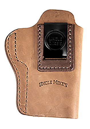 [810102212368] Uncle Mikes-leather(1791) UMIWB5BRWA Inside the Waistband  IWB Size 05 Brown Leather Belt Clip Fits Sig P320 Right Hand