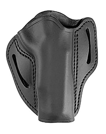 [810102212450] Uncle Mikes-leather(1791) UMOWB3MBLR Outside The Waistband Holster OWB Size 03 Matte Black Leather Belt Slide Fits 1911 5" Right Hand