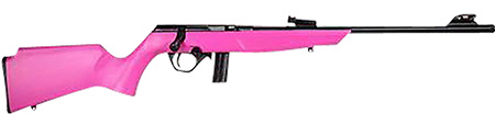 [754908321605] Rossi  RB22  Compact 22 LR 10+1, 16" Matte Black Button Rifled Free Floating Steel Barrel, Matte Black Stainless Steel Receiver, Pink Monte Carlo Stock, Right Hand