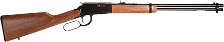[754908297900] Rossi RL22W201WD Rio Bravo  Lever Action 22 WMR 12+1 20" Round Barrel, Polished Black Metal Finish, German Beechwood Stock