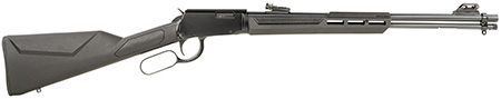 [754908297702] Rossi RL22W201SY Rio Bravo  Lever Action 22 WMR 12+1 20" Round Barrel, Black, Polished Rec/Barrel, Synthetic Stock, Fiber Optic Sights