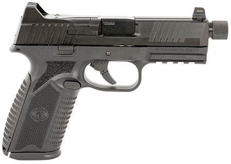 [845737015596] FN 66101375 510 Tactical Full Size Frame 10mm Auto 22+1, 4.71" Black Target Crown Steel Barrel, Black PVD Optic Cut/Serrated Steel Slide  &  Polymer Frame w/Picatinny Rail, Ambidextrous