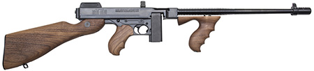[602686211048] Thompson T110S 1927A-1 Deluxe 45 ACP Caliber with 16.50" Barrel, 10+1 Capacity (Stick), Blued Metal Finish, American Walnut Stock Wood Grip Right Hand
