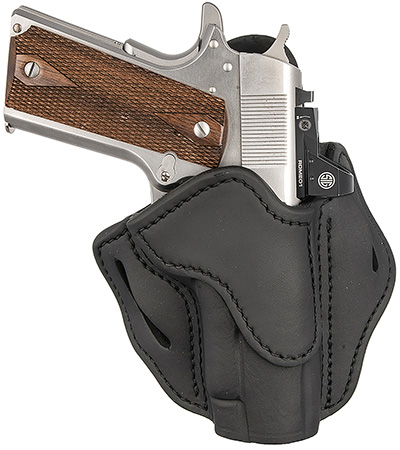 [816161023570] 1791 Gunleather ORBH1SSBLR BH1 Optic Ready OWB Stealth Black Leather Belt Slide Fits 4-5" 1911 Right Hand