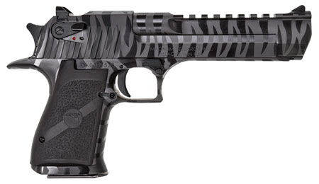 [761226088028] Magnum Research DE50BTS Desert Eagle Mark XIX 50 AE 6" 7+1 Black Carbon Steel with Tiger Stripes Frame  &  Slide Black Polymer Grip