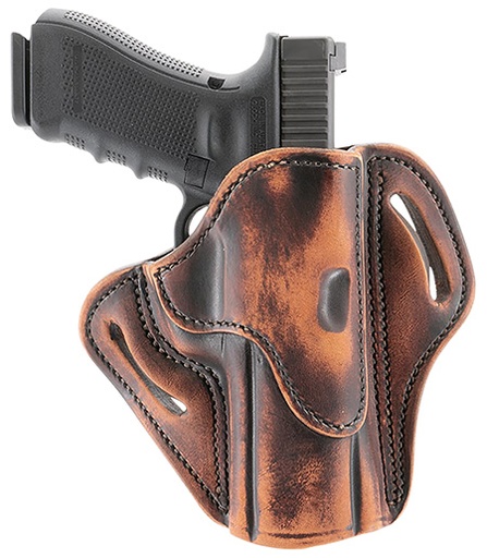 [816161029930] 1791 Gunleather ORBH24SVTGR BH2.4S Optic Ready Size 2.4S Vintage Leather Belt Slide Fits H & K VP9SK/FN 509 Right Hand