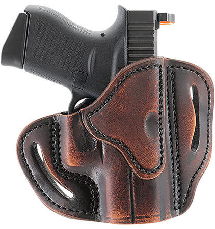 [816161025895] 1791 Gunleather ORBHCVTGR BHC Optic Ready OWB Compact Vintage Leather Belt Slide Compatible w/Glock 43/Sig P365 Right Hand