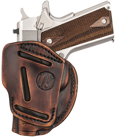 [816161023068] 1791 Gunleather 3WH1VTGA 3-Way  IWB/OWB Size 01 Vintage Leather Belt Loop Fits 1911 3-4" Ambidextrous Hand
