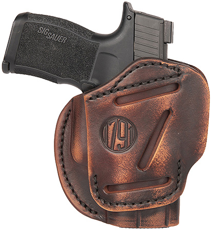 [816161023075] 1791 Gunleather 3WH2VTGA 3-Way  IWB/OWB Size 02 Vintage Leather Belt Loop Fits Ruger LCP Fits S&W Bodyguard Fits Glock 42 Ambidextrous Hand