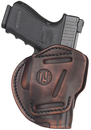 [816161023082] 1791 Gunleather 3WH3VTGA 3-Way  IWB/OWB Size 03 Vintage Leather Belt Loop Fits Ruger LC9 Fits Glock 26 Ambidextrous Hand