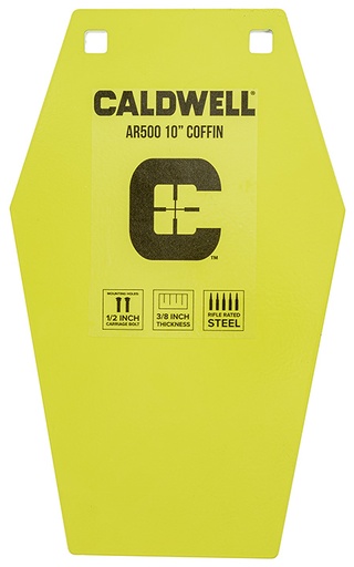 [661120079415] Caldwell 1116693 C  10" Coffin CP4 Yellow Powder Coat AR500 Steel Hanging