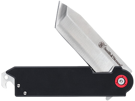 [661120655459] Smith  &  Wesson Knives 1193144 Big Benji  3.50" Folding Plain Stainless Steel Blade 4.25" Black