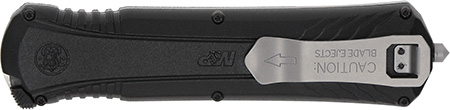 [661120265733] Smith  &  Wesson Knives 1181878 M & P  3.50" OTF Dagger Plain Satin AUS-8A SS Blade 5.16" Black