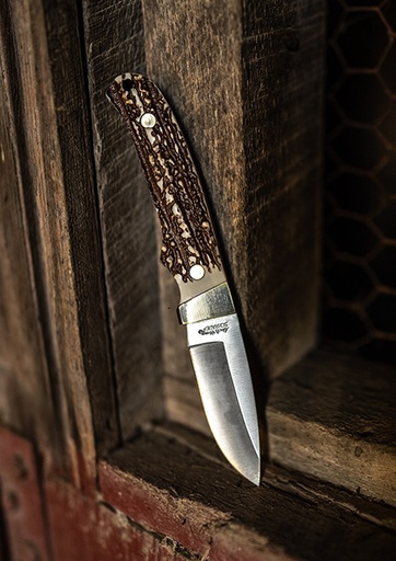 [661120075912] Uncle Henry old 1100089 Next Gen Staglon PH2N Pro Hunter 2.80" Fixed Drop Point Stainless Steel Blade 3.95" Staglon Handle Includes Sharpening Stone/Sheath