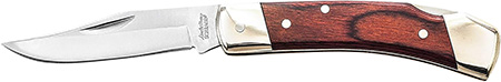 [044356014199] Uncle Henry LB5CP LB5 Smokey II Folding Clip Point Plain Stainless Steel Blade 3.70" Wood Handle Includes Sheath