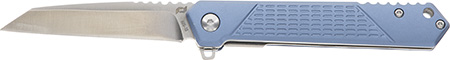 [661120650638] Schrade 1159320 Inert  EDC 3.25" Folding Wharncliffe Part Serrated Satin AUS-10A SS Blade, 4.25" Blue Aluminum Handle
