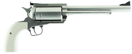 [761226088233] Magnum Research BFR45707B BFR Long Cylinder Extra Large Frame 45-70 Gov 5 Shot, 7.50" Brushed Stainless Steel Barrel, Cylinder  &  Frame, Bisley White Laminate Grip, Exposed Hammer