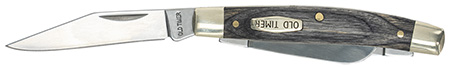 [661120107347] Old Timer 1149100 Heritage Series Middleman 340T 2" 1.70" 2.40" Folding Clip Point/Pen/Sheepsfoot D2 Steel Blade, 3.70" Gray Wood Laminate Handle