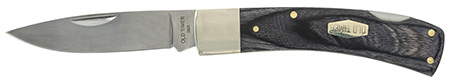 [661120106883] Old Timer 1135989 Heritage Series Bruin 50th Anniversary 2.80" Drop Point Plain D2 Steel Blade 3.70" Black Wood Laminate Handle