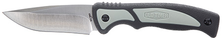 [661120107392] Old Timer 1137135 Trail Boss  3.70" Fixed Drop Point Plain Stainless Steel Blade 5.25" TPE Handle Includes Sheath