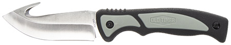 [661120107415] Old Timer 1137138 Trail Boss  3.70" Fixed Gut Hook Plain Stainless Steel Blade, TPE Handle Includes Sheath