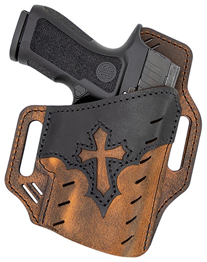 [682541999274] Versacarry UGA4BRN Guardian Arc Angel Edition OWB Size 04 Black/Brown Leather Belt Slide Right Hand