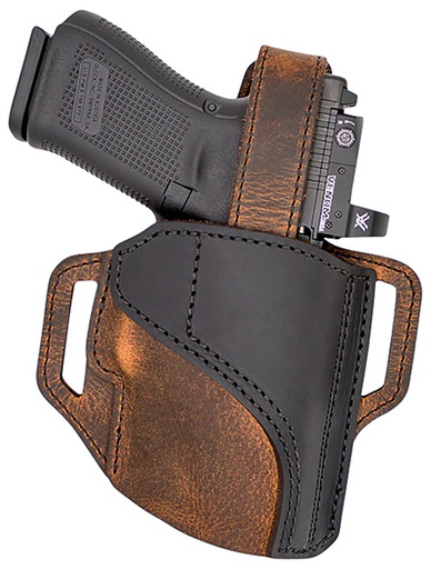 [687408401129] Versacarry TR22141 Trooper  OWB Size 04 Black/Brown Leather Belt Slide Right Hand
