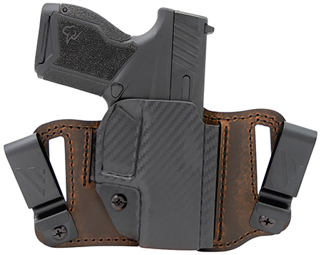 [687408401280] Versacarry INS201G19 Insurgent Deluxe IWB/OWB Brown Polymer Belt Clip Fits Glock 19 Right Hand