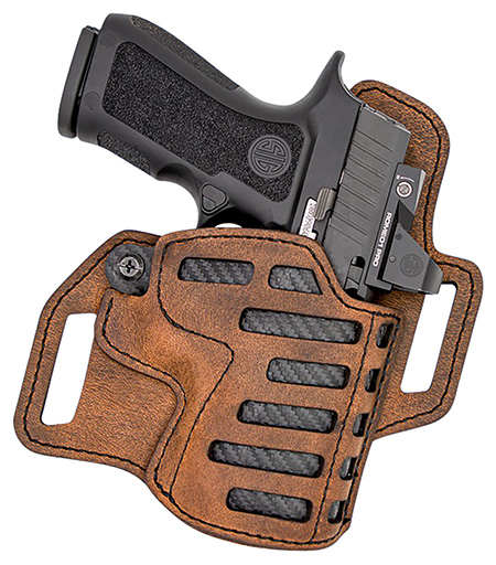 [687368838492] Versacarry C22112 Compound  OWB Size 01 Brown Leather Belt Slide