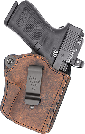 [682863602630] Versacarry CFD2114 Comfort Flex Deluxe IWB Size 04 Brown Leather Belt Clip Right Hand